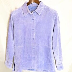 Jessica Holbrook Lavender Suede Leather Jacket S